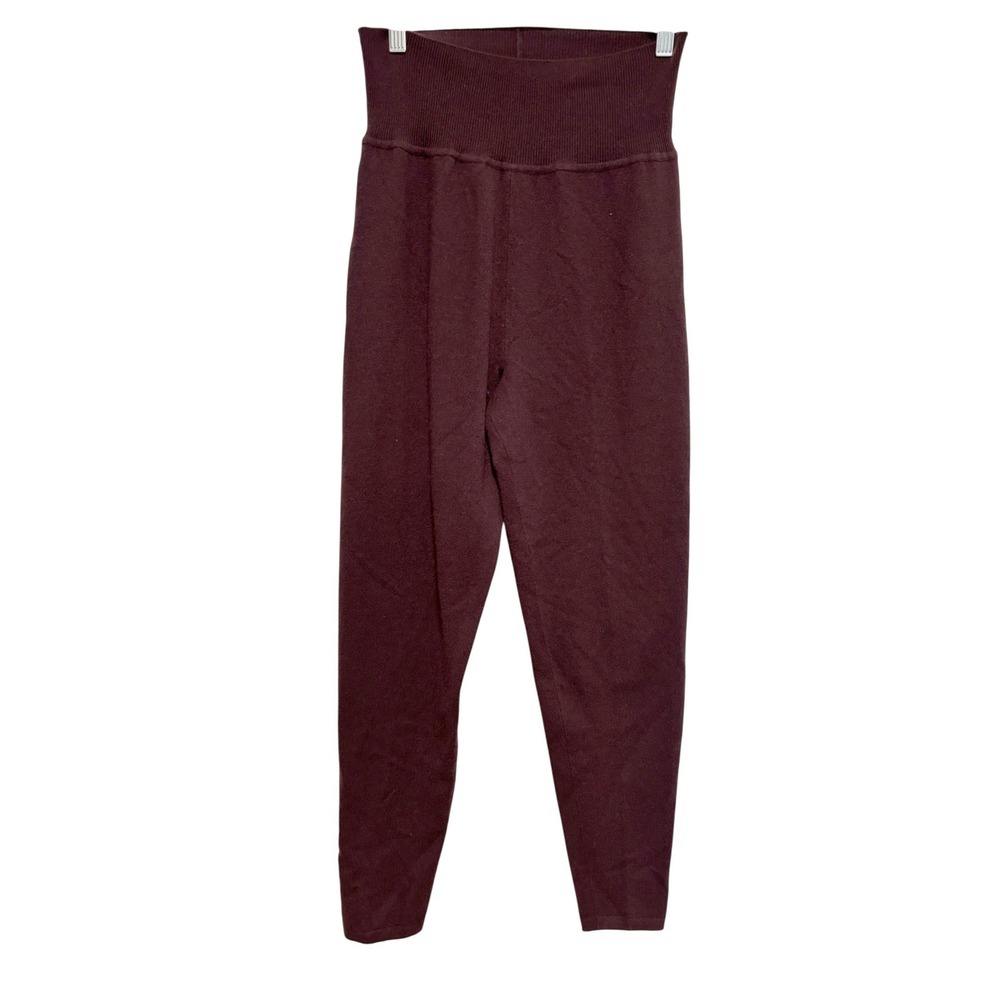 Loro Piana Burgundy Cashmere Leggings High Rise Sz 46 IT Made in Italy